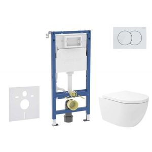 GEBERIT Duofix Set předstěnové instalace, klozetu Oudee Vortex a sedátka softclose, tlačítko Delta01, alpská bílá SANI11CA3179B obraz