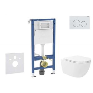 GEBERIT Duofix Set předstěnové instalace, klozetu Oudee Vortex a sedátka softclose, tlačítko Delta20, alpská bílá SANI11CA3193B obraz
