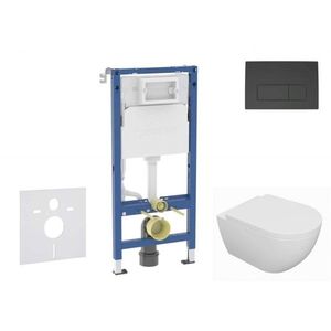 GEBERIT Duofix Set předstěnové instalace, klozetu Oudee a sedátka softclose, tlačítko Delta50, matná černá SANI11CA5129B obraz