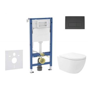 GEBERIT Duofix Set předstěnové instalace, klozetu Oudee Vortex a sedátka softclose, tlačítko Delta50, matná černá SANI11CA5149B obraz