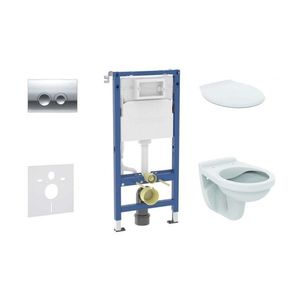 GEBERIT Duofix Set předstěnové instalace, klozetu Alpha a sedátka, tlačítko Delta21, lesklý chrom SANI11CD1141 obraz