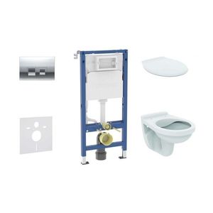 GEBERIT Duofix Set předstěnové instalace, klozetu Alpha a sedátka, tlačítko Delta35, lesklý chrom SANI11CD1144 obraz