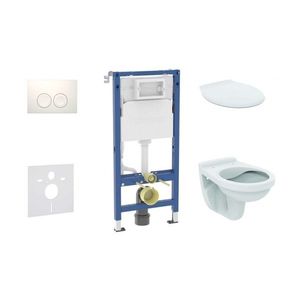 GEBERIT Duofix Set předstěnové instalace, klozetu Alpha a sedátka, tlačítko Delta21, alpská bílá SANI11CD3140 obraz