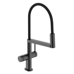 HANSGROHE Talis Select M54 PowderSpray Dřezová baterie s flexibilním ramenem a sprškou, EcoSmart, kartáčovaný černý chrom 72861340 obraz