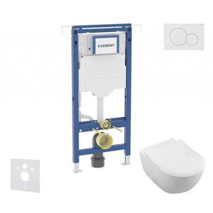 GEBERIT Duofix Set předstěnové instalace, klozetu a sedátka Villeroy Boch, tlačítka Sigma01, DirectFlush, SoftClose, CeramicPlus, lesklý chrom SANI11CK1100 obraz