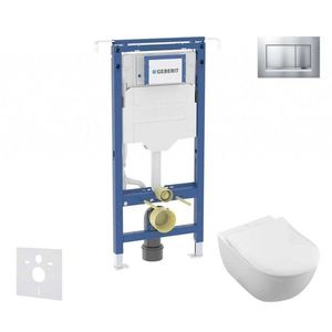 GEBERIT Duofix Set předstěnové instalace, klozetu a sedátka Villeroy Boch, tlačítka Sigma30, DirectFlush, SoftClose, CeramicPlus, matný chrom/chrom SANI11CK2101 obraz