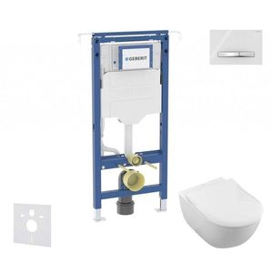 GEBERIT Duofix Set předstěnové instalace, klozetu a sedátka Villeroy Boch, tlačítka Sigma50, DirectFlush, SoftClose, CeramicPlus, alpská bílá SANI11CK3117 obraz