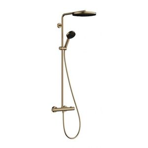 HANSGROHE Pulsify S Puro Sprchový set s termostatem, průměr 26 cm, 3 proudy, kartáčovaný bronz 24237140 obraz