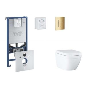 GROHE Rapid SLX Set předstěnové instalace, klozetu, sedátka SoftClose a tlačítka Skate Cosmopolitan, Triple Vortex, Cool Sunrise SANI11BB4107 obraz