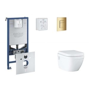 GROHE Rapid SLX Set předstěnové instalace, klozetu, sedátka SoftClose a tlačítka Skate Cosmopolitan, Cool Sunrise SANI11BB4112 obraz