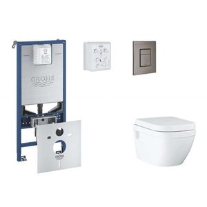GROHE Rapid SLX Set předstěnové instalace, klozetu, sedátka SoftClose a tlačítka Skate Cosmopolitan, kartáčovaný Hard Graphite SANI11BB5108 obraz