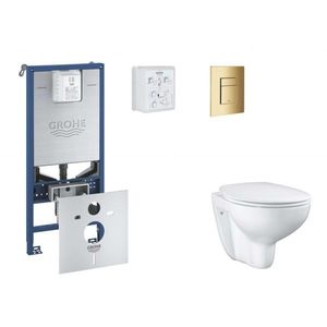 GROHE Rapid SLX Set předstěnové instalace, klozetu, sedátka SoftClose a tlačítka Skate Cosmopolitan, Cool Sunrise SANI11BB4102 obraz