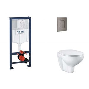 GROHE Rapid SL Set předstěnové instalace, klozetu, sedátka SoftClose a tlačítka Skate Cosmopolitan, kartáčovaný Hard Graphite SANI11BB5114 obraz