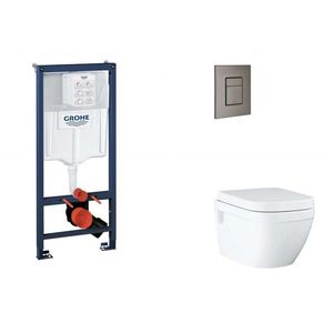 GROHE Rapid SL Set předstěnové instalace, klozetu, sedátka SoftClose a tlačítka Skate Cosmopolitan, kartáčovaný Hard Graphite SANI11BB5120 obraz