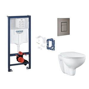 GROHE Rapid SL Set předstěnové instalace, klozetu, sedátka SoftClose, tlačítka Skate Cosmopolitan a sady pro vhazování tablet, kartáčovaný Hard Graphite SANI11BB5134 obraz