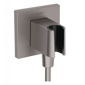 HANSGROHE Fixfit Sprchové kolínko s držákem, kartáčovaný černý chrom 26889340 obraz