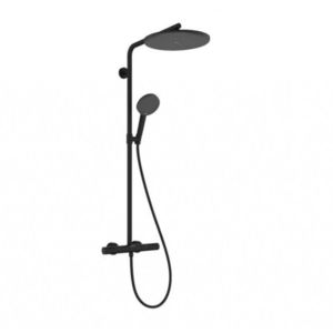 HANSGROHE Raindance Alive S Puro Sprchový set s termostatem, 21x34 cm, 3 proudy, matná černá 24592670 obraz