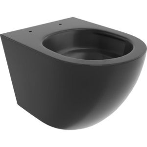 MEXEN Lena Závěsná WC mísa Rimless Tornado, černá mat 3322XX85T obraz