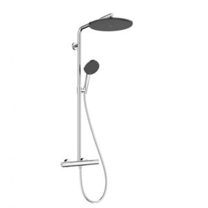 HANSGROHE Raindance Alive S Puro Sprchový set s termostatem, 21x34 cm, 3 proudy, chrom 24592000 obraz
