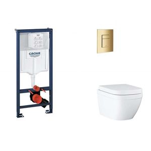 GROHE Rapid SL Set předstěnové instalace, klozetu, sedátka SoftClose a tlačítka Skate Cosmopolitan, Triple Vortex, Cool Sunrise SANI11BB4127 obraz