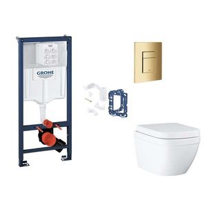 GROHE Rapid SL Set předstěnové instalace, klozetu, sedátka SoftClose, tlačítka Skate Cosmopolitan a sady pro vhazování tablet, Triple Vortex, Cool Sunrise SANI11BB4157 obraz