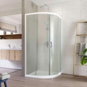 Mereo Sprchový kout, Lima, čtvrtkruh, R 550, zasunovací, 90x90 cm, bílý ALU, sklo Point CK608B02K obraz