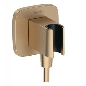 HANSGROHE Fixfit Sprchové kolínko s držákem, kartáčovaný bronz 26887140 obraz