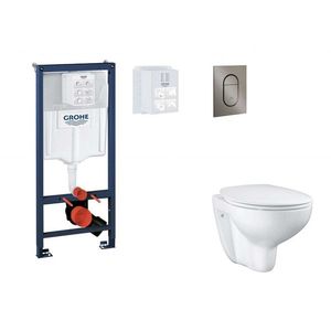 GROHE Rapid SL Set předstěnové instalace, klozetu, sedátka SoftClose a tlačítka Arena Cosmopolitan S, kartáčovaný Hard Graphite SANI11BB5115 obraz
