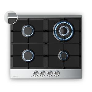 Klarstein Verosteel plynová varná deska, 4 hořáky, elektrické zapalování, kompatibilní s zemním plynem a LPG, 8000 W, 60 cm obraz