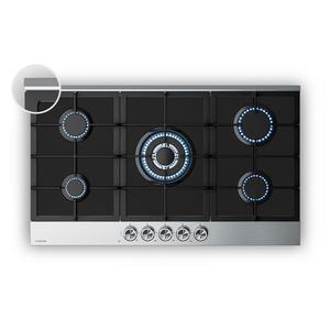 Klarstein Verosteel plynová varná deska, 5 hořáků, Elektrické zapalování, Kompatibilní s zemním plynem a LPG, 10400W, 90cm obraz