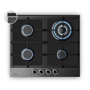 Klarstein Verosteel plynová varná deska, 4 hořáky, elektrické zapalování, kompatibilní s zemním plynem a LPG, 8000 W, 60 cm obraz