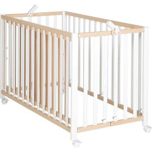 Skládací postýlka na kolečkách v bílo-přírodní barvě 60x120 cm Fold up – Roba obraz