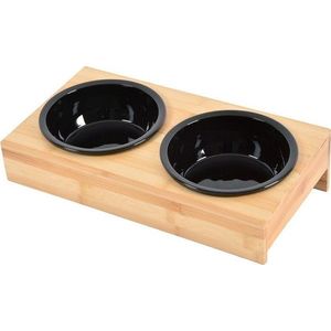 Bambusový set misek s podstavcem pro psa ø 16 cm – Love Story obraz