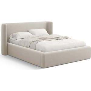 Béžová čalouněná dvoulůžková postel s úložným prostorem s roštem 180x200 cm Jason – Windsor & Co Sofas obraz