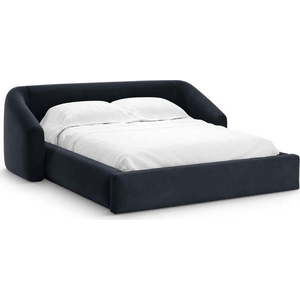 Tmavě modrá čalouněná dvoulůžková postel s úložným prostorem s roštem 180x200 cm Campi – Cosmopolitan Design obraz
