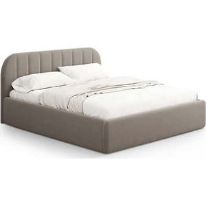 Světle hnědá čalouněná dvoulůžková postel s úložným prostorem s roštem 160x200 cm Juno – Windsor & Co Sofas obraz