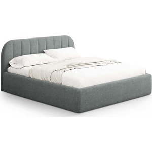 Tmavě šedá čalouněná dvoulůžková postel s úložným prostorem s roštem 160x200 cm Juno – Windsor & Co Sofas obraz