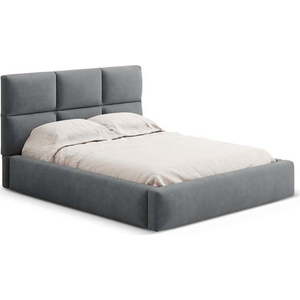 Šedá čalouněná dvoulůžková postel s úložným prostorem s roštem 180x200 cm Libera – Windsor & Co Sofas obraz