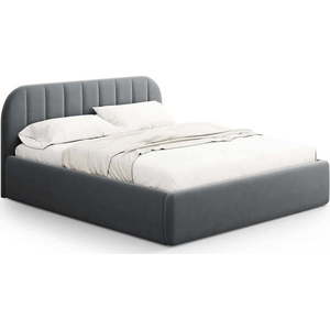 Šedá čalouněná dvoulůžková postel s úložným prostorem s roštem 200x200 cm Juno – Windsor & Co Sofas obraz