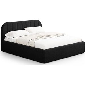 Černá čalouněná dvoulůžková postel s úložným prostorem s roštem 200x200 cm Juno – Windsor & Co Sofas obraz