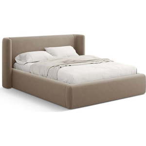 Světle hnědá čalouněná dvoulůžková postel s úložným prostorem s roštem 180x200 cm Jason – Windsor & Co Sofas obraz