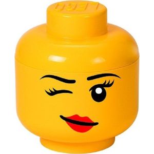 Žlutý úložný box ve tvaru hlavy LEGO® Winky, ⌀ 16, 3 cm obraz