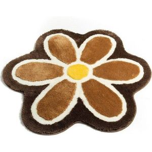 Hnědá koupelnová předložka ø 90 cm Flower – Foutastic obraz
