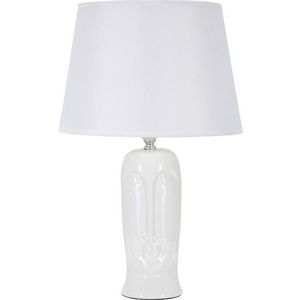 Bílá keramická stolní lampa s textilním stínidlem (výška 46 cm) Statua – Mauro Ferretti obraz