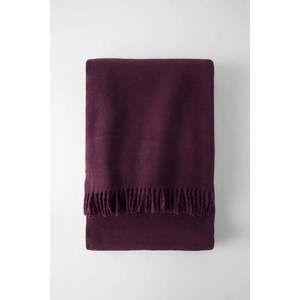 Tmavě fialová deka s příměsí bavlny 140x180 cm Basics Plain – Euromant obraz
