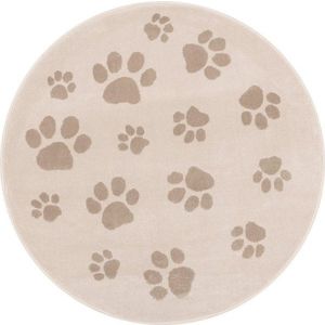 Béžový dětský koberec ø120 cm Paws Light Beige – FD obraz