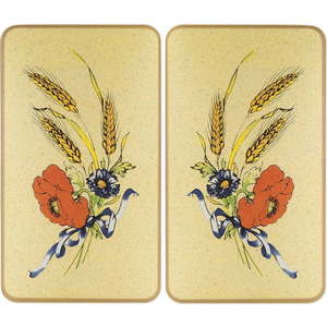 Kryty na sporák v sadě 2 ks z tvrzeného skla 52x30 cm Corn-Flowers - Maximex obraz