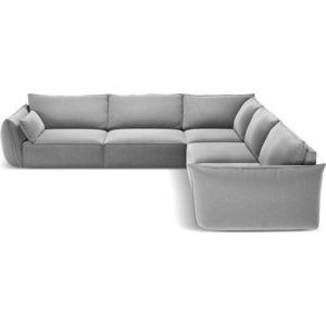 Světle šedá sametová rohová pohovka Vanda – Mazzini Sofas obraz