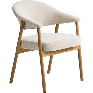 Krémové jídelní židle v sadě 2 ks s područkami z dubového dřeva Elk – Unique Furniture obraz