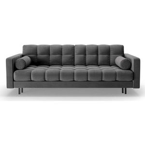 Tmavě šedá sametová rozkládací/s úložným prostorem pohovka 222 cm Bali – Cosmopolitan Design obraz